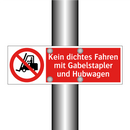 Kein dichtes Fahren mit Gabelstapler und Hubwagen