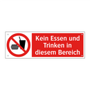 Kein Essen und Trinken in diesem Bereich