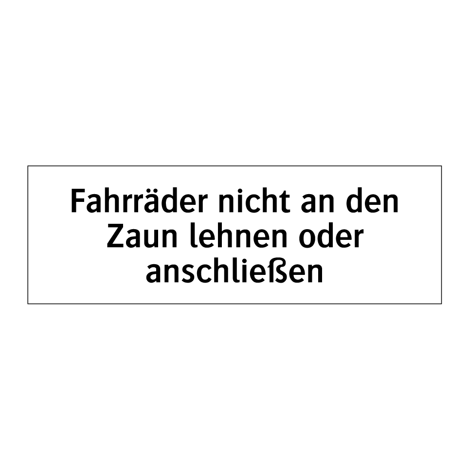 Aufkleber 'Fahrräder Anschließen Verboten' – 45x30 Cm, Wetterfest, Aus Deutscher Herstellung