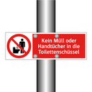 Kein Müll oder Handtücher in die Toilettenschüssel