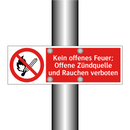 Kein offenes Feuer; Offene Zündquelle und Rauchen verboten