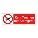 Kein Tauchen mit Atemgerät