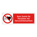 Kein Zutritt für Personen mit Herzschrittmachern