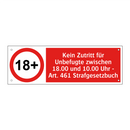 Kein Zutritt für Unbefugte zwischen 18.00 und 10.00 Uhr - Art. 461 Strafgesetzbuch