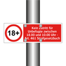 Kein Zutritt für Unbefugte zwischen 18.00 und 10.00 Uhr - Art. 461 Strafgesetzbuch