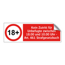 Kein Zutritt für Unbefugte zwischen 18.00 und 10.00 Uhr - Art. 461 Strafgesetzbuch