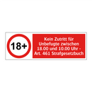 Kein Zutritt für Unbefugte zwischen 18.00 und 10.00 Uhr - Art. 461 Strafgesetzbuch