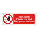 Kein Zutritt! Privatgrundstück Überqueren Verboten