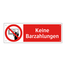 Keine Barzahlungen