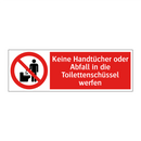 Keine Handtücher oder Abfall in die Toilettenschüssel werfen