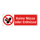Keine Nüsse oder Erdnüsse