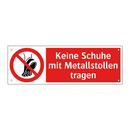 Keine Schuhe mit Metallstollen tragen