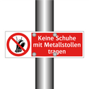 Keine Schuhe mit Metallstollen tragen