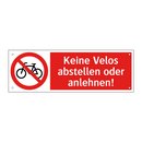 Keine Velos abstellen oder anlehnen!
