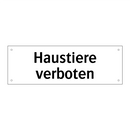 Haustiere verboten