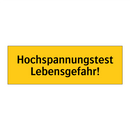 Hochspannungstest Lebensgefahr!