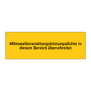 Mikrowellenstrahlungsleistungsdichte in diesem Bereich überschreitet