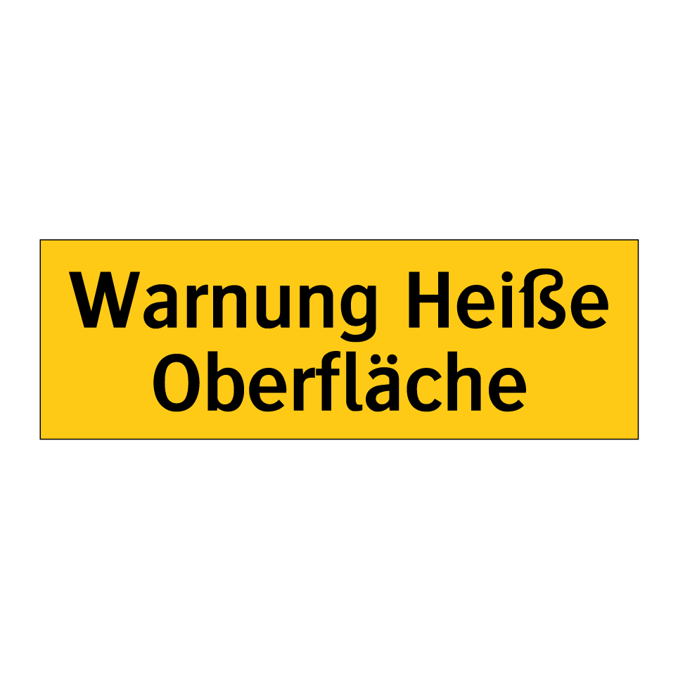 6 Selbstklebende Warnaufkleber „Achtung Heiße Oberfläche“ – Sign Ninja Sicherheitsschilder 150x50 Mm