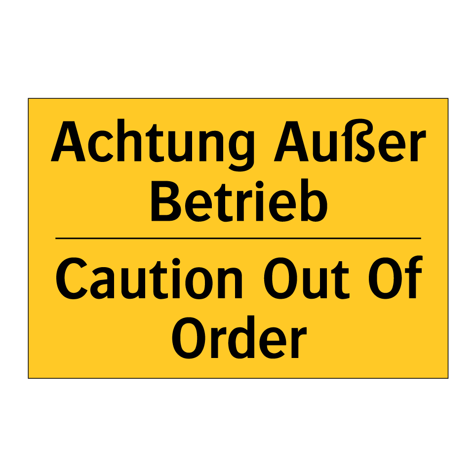 Lustiges Schild 'Außer Betrieb' – 20x14 Cm, Alu-Verbundplatte, Wetterfest, Perfekt Für Garten, Tür Oder Werkstatt