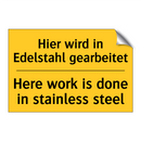 Hier wird in Edelstahl gearbeitet/.../ - Here work is done in stainless /.../