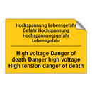 Hochspannung Lebensgefahr Gefahr /.../ - High voltage Danger of death Danger /.../