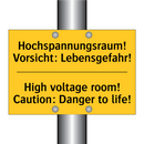 Hochspannungsraum! Vorsicht: Lebensgefahr!/.../ - High voltage room! Caution: Danger /.../