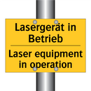 Lasergerät in Betrieb - Laser equipment in operation