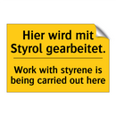 Hier wird mit Styrol gearbeitet./.../ - Work with styrene is being carried /.../