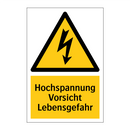 Hochspannung Vorsicht Lebensgefahr