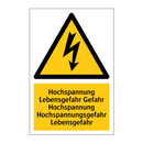 Hochspannung Lebensgefahr Gefahr Hochspannung Hochspannungsgefahr Lebensgefahr