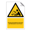 Hochgeschwindigkeitsschleudern des Werkstücks in der Presse!