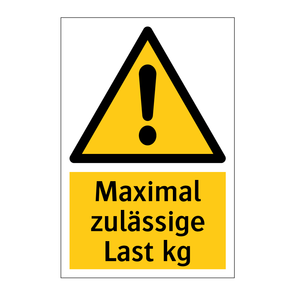 Aluminiumschild – Max. 3000 Kg – 594x420 Mm, A2, 2 Mm Stark – Wetterfest, UV-beständig – Made In Austria