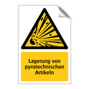 Lagerung von pyrotechnischen Artikeln