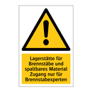 Lagerstätte für Brennstäbe und spaltbares Material Zugang nur für Brennstabexperten
