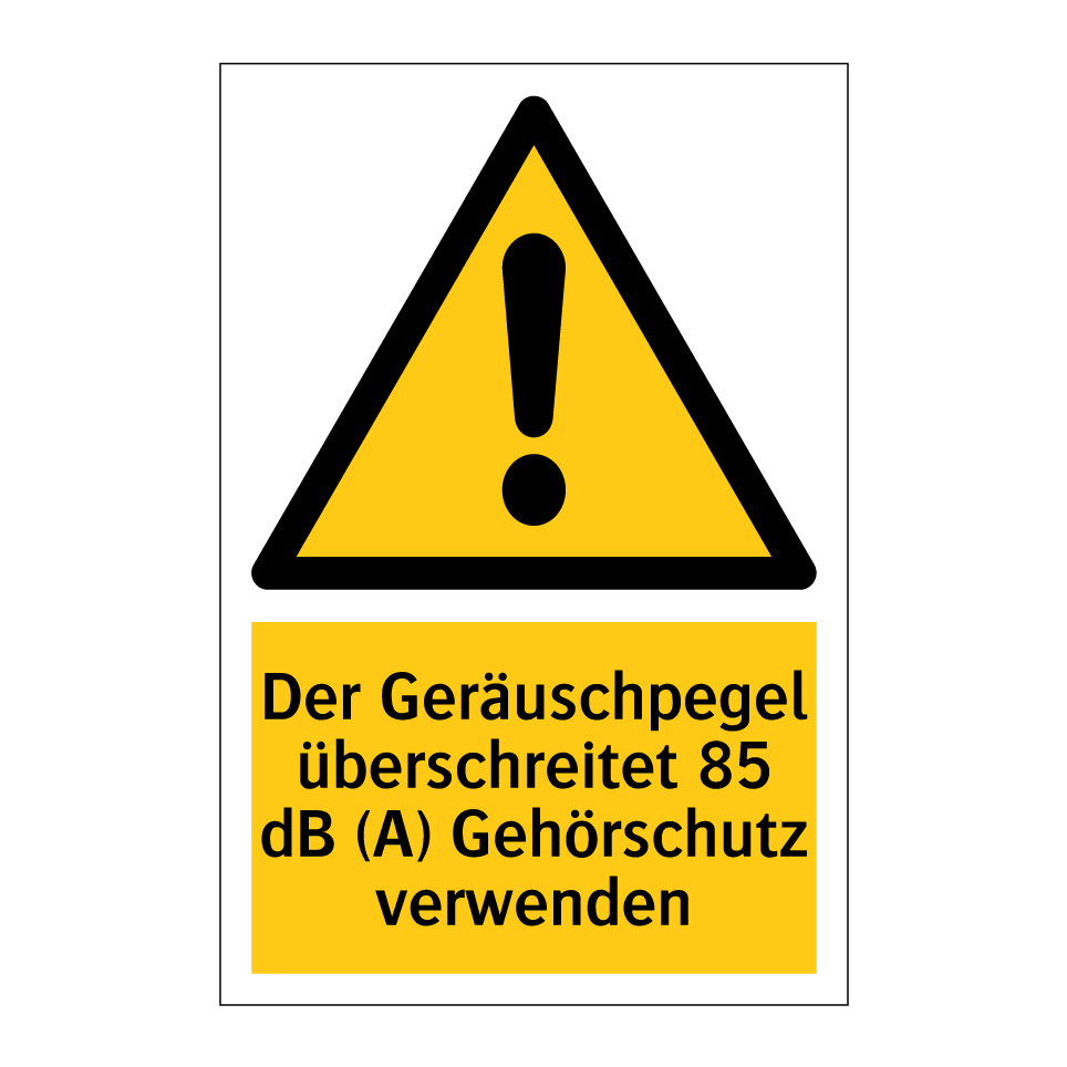 Vsafety Warnschild: "Gehörschutz Tragen!" Bei 85 DB – Dreieckig, Kunststoff, 60x20 Cm (schwarz/gelb/blau)