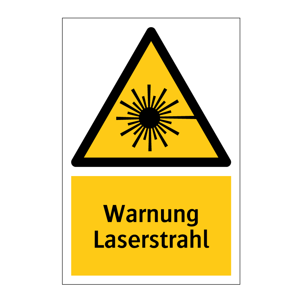 Warnschild "Warnung Laserstrahl" – 29,5x21 Cm, UV-beständig Auf Hartschaumplatte