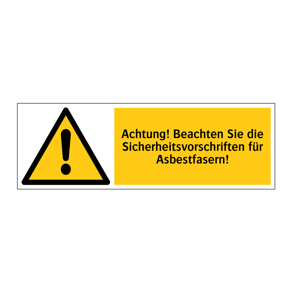 Vsafety Warnschild Asbest – Selbstklebend, 300x400 Mm, Schwarz/gelb, Entspricht EN ISO 7010