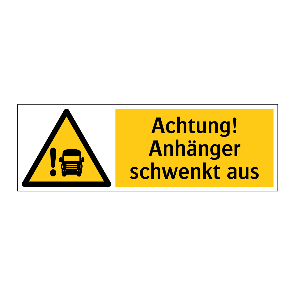 Fahrzeugaufkleber, Reflexfolie Selbstklebend, Achtung Fahrzeug Schwenkt