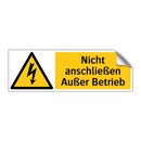 Nicht anschließen Außer Betrieb