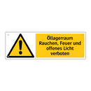 Öllagerraum Rauchen, Feuer und offenes Licht verboten