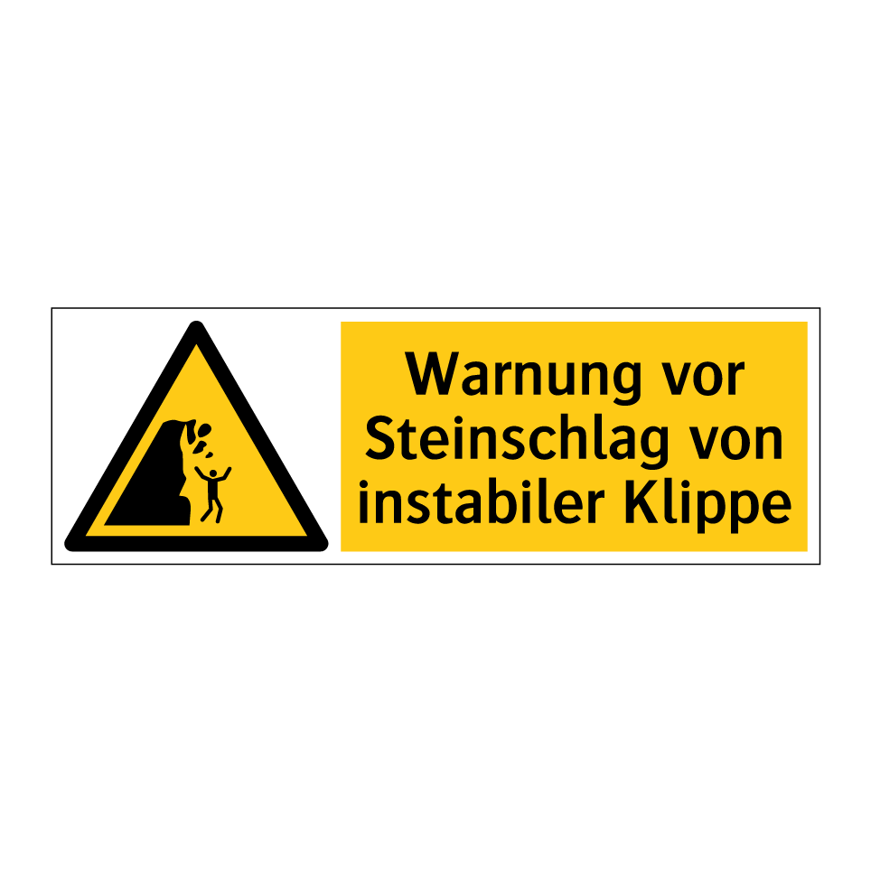 Warnschild "Achtung Steinschlag" – Kunststoff, 30 Cm, Für Innen & Außen