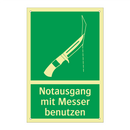 Notausgang mit Messer benutzen