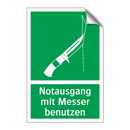 Notausgang mit Messer benutzen