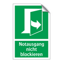 Notausgang nicht blockieren