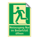 Notausgang Nur im Bedarfsfall öffnen