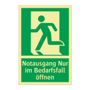 Notausgang Nur im Bedarfsfall öffnen