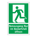 Notausgang Nur im Bedarfsfall öffnen