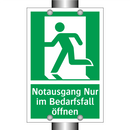 Notausgang Nur im Bedarfsfall öffnen