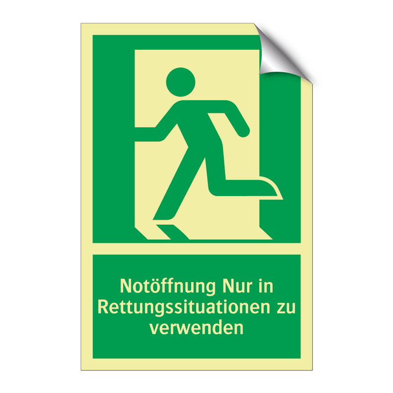 Notöffnung Nur in Rettungssituationen zu verwenden