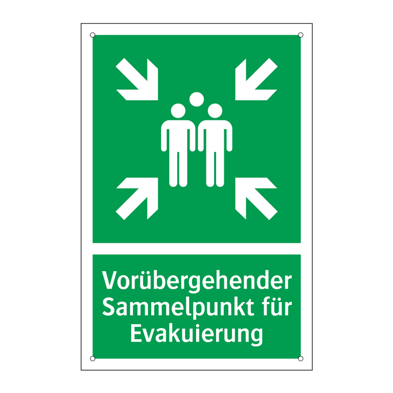 Vorübergehender Sammelpunkt für Evakuierung